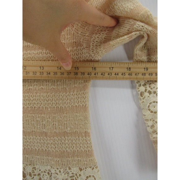 Blu Pepper Sweater Small Tunic Pullover Crochet Handkerchief Hem * - Picture 5 of 13